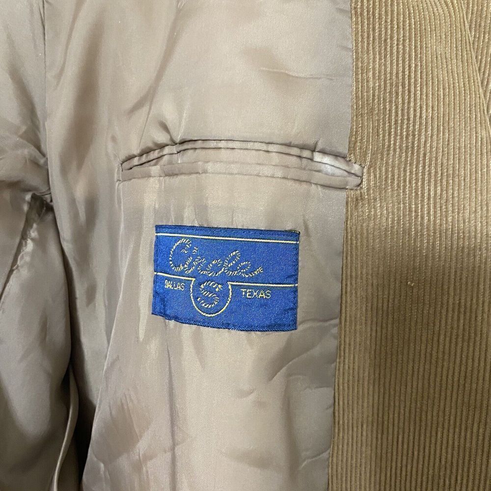 Circle S Dallas Men’s Jacket Western 48L Brown Corduroy Elbow Patches Blazer - Picture 6 of 8